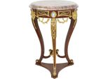 Casa Padrino Tavolino Barocco Marrone / Oro / Rosso Ø 55 X H. 78 Cm - Tavolino Rotondo In Legno Massiccio In Stile Barocco - Mobili Da Salotto Barocchi