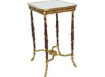 Casa Padrino Tavolino Barocco Marrone / Oro / Bianco 45 X 45 X H. 78 Cm - Tavolino In Legno Massiccio Fatto A Mano In Stile Barocco - Mobili Da Salotto Barocchi