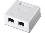 Aisens - Rosone Di Superficie Rj45 Cat.6 Ftp 2 Prese, Bianco