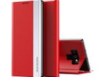 Custodia Galaxy Note 9, Laimtop Finto Cuoio Magnetic Flip Stand Case Per Samsung Galaxy Note 9 Rosso