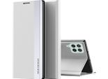 Custodia Galaxy A22 4G, Laimtop Finto Cuoio Magnetic Flip Stand Custodia Per Samsung Galaxy A22 4G Bianco