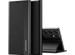 Custodia Galaxy S21 Ultra, Laimtop Finto Cuoio Magnetic Flip Stand Custodia Per Samsung Galaxy S21 Ultra 5G Nero