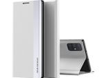 Custodia Galaxy A71, Custodia Magnetica In Finto Cuoio Con Funzione Stand Per Samsung Galaxy A71 5G / A71 4G Bianco