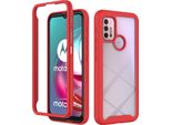 Custodia Moto G30, Copertura Posteriore Trasparente Ibrida, Robusto Paraurti In Tpu, Custodia Antiurto Per Motorola Moto G30 / G20 / G10 / G10 Power Red