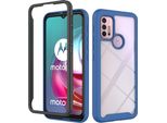 Moto G30 Case, Hybrid Transparent Back Cover, Rugged Tpu Bumper, Custodia Antiurto Per Motorola Moto G30 / G20 / G10 / G10 Power Blu Navy