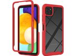 Galaxy A22 5G Case, Hybrid Transparent Back Cover, Rugged Tpu Bumper, Custodia Antiurto Per Samsung Galaxy A22 5G Red