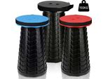Wolketon Sedia Pieghevole Portatile Compact Lightweight Telescopic 150Kg Outdoor Folding Stool Portable, Blue