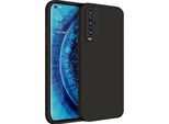 Custodia Per Oppo Find X2 Morbido Silicone Liquido, Custodia In Gomma Antiurto Nera