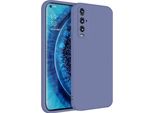 Custodia Per Oppo Find X2 Morbido Silicone Liquido, Custodia In Gomma Antiurto Grigio