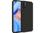 Custodia Per Oppo Reno4 Morbido Silicone Liquido, Custodia In Gomma Antiurto Nera