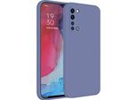 Custodia Per Oppo Find X2 Lite Morbido Silicone Liquido, Custodia In Gomma Antiurto Grigio