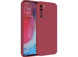 Custodia Per Oppo Find X2 Lite Morbido Silicone Liquido, Custodia In Gomma Antiurto Rosso