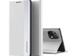 Custodia Xiaomi Mi 11 Lite, Custodia Magnetica In Finto Cuoio Con Funzione Stand Per Xiaomi Mi 11 Lite Bianco