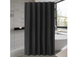 Tenda Da Doccia In Tessuto Antimuffa, Impermeabile, Lavabile In Tessuto Poliestere Per Vasca Da Bagno, Con 12 Anelli Per Tenda Da Doccia (Nero, 180 X 180Cm)