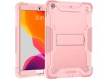 Custodia Per Ipad 10.2 2021/2020/2019, Ipad 9°/8°/7° Generazione, Custodia Protettiva Ibrida Rugged Per Tablet Con Supporto Rosa