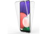 Nalia Clear 360° Custodia Protettiva Per Samsung Galaxy A22 5G, Protezione Completa Trasparente, Custodia Rigida E Paraurti In Silicone