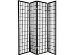 Fine Asianliving Schermo Pieghevole Giapponese Divisorio Shoji Fine Asianliving Schermo Pieghevole Giapponese Divisorio B180Xh180Cm 4 Pezzi Shoji Carta Di Riso Nero Divisorio Spagnolo Parete Privacy Schermo Divisorio -