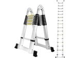 Scala Telescopica Vingo 5M, Scala Estensibile Antiscivolo, Scala A Gradini Pieghevole In Alluminio, Scala Estensibile Multiuso, Portata 150 Kg