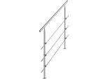 Kit Ringhiera Corrimano In Acciaio Inox Wolketon Con/Senza Traverse Per Ringhiere Di Scale Interne Ed Esterne, Balcone (150 Cm, 3 Traverse)