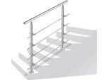 Kit Ringhiera Corrimano In Acciaio Inox Wolketon Con/Senza Traverse Per Ringhiere Di Scale Interne Ed Esterne, Balcone (120 Cm, 4 Traverse)
