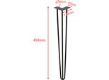 Clanmacy 4 Pezzi Gambe Da Tavolo In Metallo Nero Corridori Da Tavolo Forcina Gamba Da Tavolo 12 Mm, Gambe A Forcina In Acciaio, Gamba A 3 Barre, 40 Cm