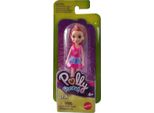 Bambola Mattel Polly Pocket GKL32 Lila Con Abito Rosa E Strisce Blu Sulla Gonna