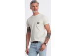 Ombre Clothing T-Shirt Da Uomo A Maniche Corte Vokiac Crema Xxl