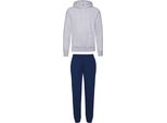 Tuta Da Ginnastica Fruit Of The Loom - Pantaloni E Felpa Con Cappuccio, Colore:Navy & Grey, Taglia:L
