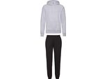 Tuta Da Jogging Fruit Of The Loom - Pantaloni E Felpa Con Cappuccio, Colore:Nero E Grigio, Taglia:L