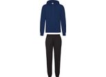 Tuta Fruit Of The Loom - Pantaloni E Felpa Con Cappuccio, Colore:Nero E Blu, Taglia:L