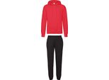 Tuta Da Jogging Fruit Of The Loom - Pantaloni E Felpa Con Cappuccio, Colore:Nero E Rosso, Taglia:Xl