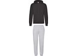 Tuta Da Jogging Fruit Of The Loom - Pantaloni E Felpa Con Cappuccio, Colore:Grigio E Nero, Taglia:Xl
