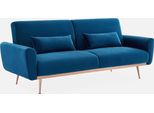 Sweeek - Divano Di Design A 2-3 Posti Con Rivestimento In Velluto - Blu