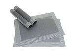 Tovaglietta Borda Set Di 4 Tovagliette Argento Nero In Plastica Intrecciata 45X30 Cm