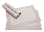 Tovaglietta Borda Set Di 4 Tovagliette In Plastica Intrecciata Bianco Panna 45X30 Cm Lavabile