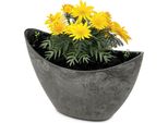 Fioriera Ovale Alta 20 Cm Per Esterni Ciotola Decorativa Nera