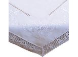Tovaglia Brit Bordo Uncinetto E Ricamo Stile Country Poliestere 130 X 170 Cm