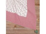 Tovaglia Vroni Rose A Scacchi Rosso, 100 % Cotone, In 100X100 Cm