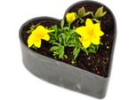 Fioriera A Cuore Per Esterni Ciotola Decorativa Marmorizzata Nera 22 Cm