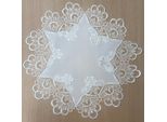 Tovaglia Ines Bordo Pizzo Vintage Bianco Poliestere Ø 40 Cm