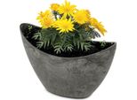Fioriera Ovale Alta 24 Cm Per Esterni Ciotola Decorativa Nera