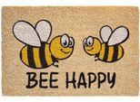 Tappetino In Cocco Bee Happy Saying Come Tappetino Per La Pulizia Degli Ambienti Esterni