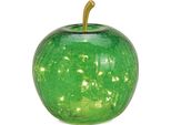 Mela & 20S Led Light & Timer Mela Decorativa In Vetro Verde Ø 16 Cm
