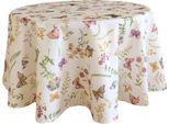 Tovaglia Emelie Farfalle E Fiori In Poliestere Rotonda Ø 170 Cm