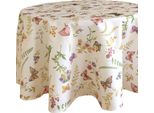 Tovaglia Emelie Farfalle E Fiori In Poliestere Rotonda Ø 150 Cm