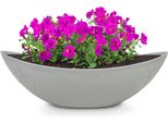 Fioriera Ovale Grande Jardiniere 55 Cm In Pietra Grigio Chiaro