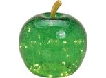 Mela & 30S Led Light & Timer Mela Decorativa In Vetro Verde Ø 24 Cm