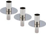 Portacandele A Bottiglia Argento - Set Di 3 / 8 Cm - Portacandele A Bastoncino Portacandele Da Tavolo In Metallo