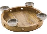 Portacandele Mango 48 Cm - 4 Piastre Per Candele In Alluminio - Modello: Rotondo