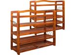 Casaria 2X Scarpiera 5 Ripiani 95X26X82 Cm Legno Di Acacia 200Kg Portascarpe Salvaspazio Ingresso